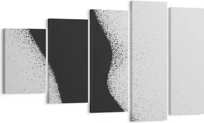 Produktbild von Bild auf Leinwand - Leinwandbild - 5 Teile - Schwarz Staub Weiß - 100x60cm - Wand Bild - Wanddeko - Wandbilder - Leinwanddruck - Bilder - Wanddekoration - Leinwand bilder - Wandbild - EG100x60-4744