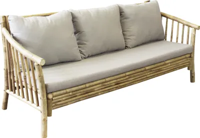 Immagine prodotto di Milani Home - divano da giardino in bamboo di design per esterno giardino cm 195 l x 67 p x 80 h - Grigio
