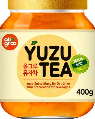 Produktbild von 4er Pack - ALLGROO Yuzu Tea (4x 400g) Zubereitung für Tee und Erfrischungsgetränke mit 50% Yuzufrucht