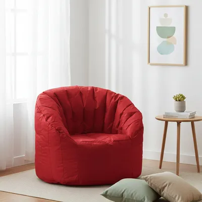 Produktbild von Runder Polstersessel, Farbe Rot, Maße 80 x 80 x 80 cm