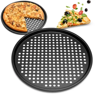 Obrázok produktu pre Plech forma na pizzu perforovaný 30 cm nepriľnavý okrúhly pizza plech na pečenie