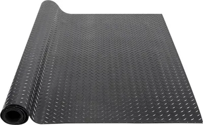 Image de Tapis de sol en caoutchouc 1848x1236mm - Revêtement de sol en caoutchouc SBR - Tapis à picots de 3mm d'épaisseur - Tapis de sol en tôle larmée diamantée - Tapis antidérapant - Revêtement en caoutchouc - Idéal pour les garages, les entrepôts, les salles de sport, les trottoirs