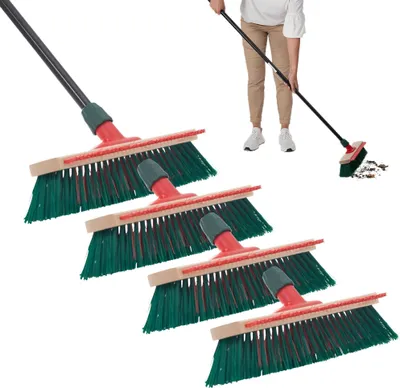Produktbild von Novaliv Hoch Tief Straßenbesen mit Teleskopstiel Kratzleiste Outdoor Broom mit Stiel Gartenbesen Industriebesen Hofbesen Allzweckbesen Kehrbesen Besen Staubkammer (4, Straßenbesen)