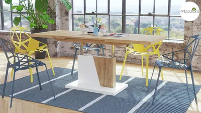 Produktbild von Design Couchtisch Grand Noir ausziehbar höhenverstellbar Tisch 120-180 cm Esstisch