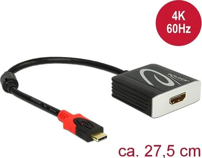 Image de DELOCK USB Kabel C -> HDMI A St/Bu 4K 0.20m schwarz