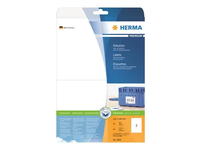Immagine prodotto di Etichette Premium A4, carta bianca 210x148 mm opaca 50 pz.