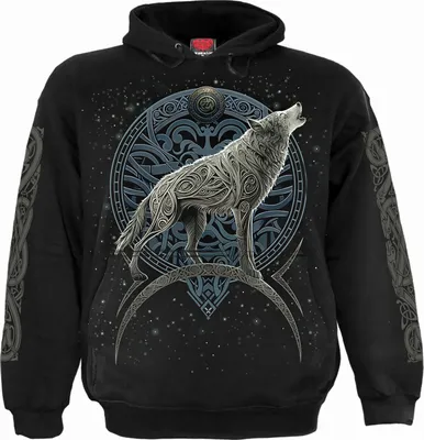 Produktbild von Spiral Kapuzenpullover Herren Celtic Wolf schwarz M