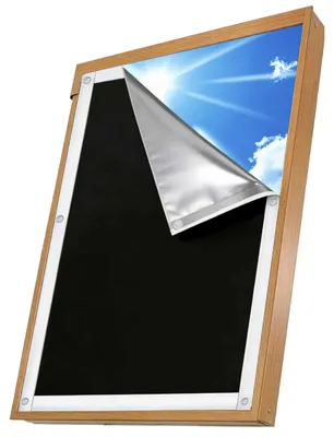 Thermo-Rollgardine für Velux-Fenster, Verdunkelung, 300D Oxford, Schwarz