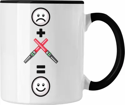 Produktbild von Trendation - Fluglotse Tasse Geschenk für Fluglotsen Lustige Geschenkidee :( + Fluglotse = :) Geburtstag (Schwarz)