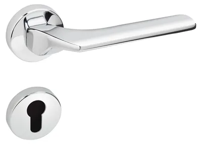 Produktbild von SOTECH Türdrücker CARL Chrom Glanz – Rosettengarnitur Profilzylinder (PZ)