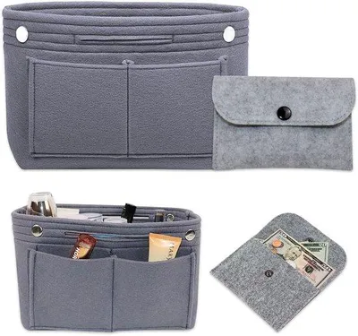 Produktbild von Handtas-Organizer, Vilt, Mehrfach-Kompartiment, Reißverschluss, 24x8x15cm, Innenfächer