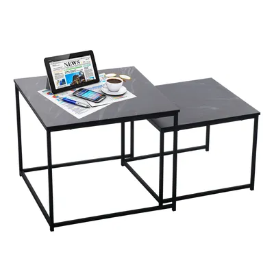 Produktbild von BIGTREE Couchtisch 2er Set Couchtisch quadratisch Beistelltisch