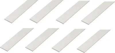 Produktbild von Alberts 8 x Flachstahl, PVC, weiß, 30 x 3 mm, Länge 2 m