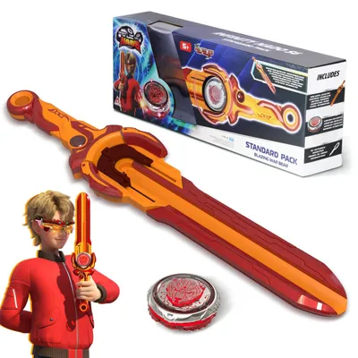 Obrázok produktu pre INFINITY NADO Schwert-Launcher – Kovový žiarivý gyroskopický hrač "Blazing Bear", červený, od 5 rokov