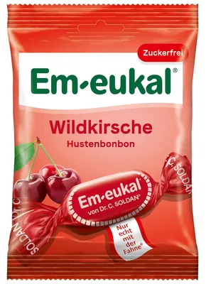 Zdjęcie produktu dla Em eukal wild cherry pastylki na kaszel bez cukru bez laktozy 75g