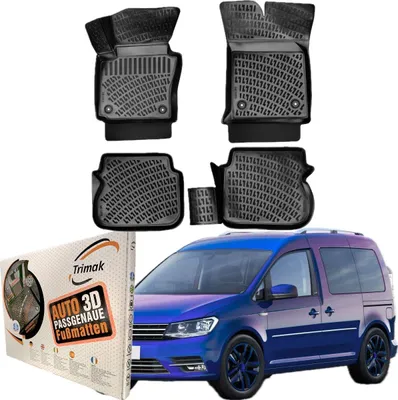 Produktbild von Trimak Autofußmatten kompatibel mit VW CADDY IV 2016-2020 Auto Allwetter Gummimatten