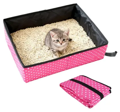 Image de Litière pliable pour chat, dimensions 40 x 30 x 13 cm, étanche, idéale pour les déplacements