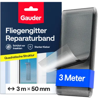 Productafbeelding van GAUDER Vliegenhorreprestatie, reparatietape (3 m x 50 mm - zwart)