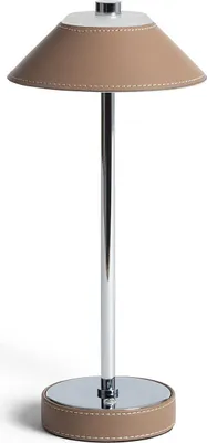Produktbild von LED-Tischlampe 3W Tragbar Leder und Metall mit wiederaufladbarem USB-Akku Limer Braun