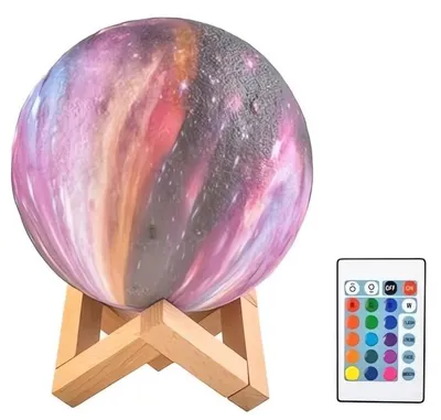 Zdjęcie produktu dla Lampka nocna księżyc 15cm, 16 kolorów
