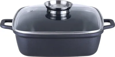 Zdjęcie produktu dla Brytfanna aluminiowa 3,8 l ze szklaną pokrywą do indukcji