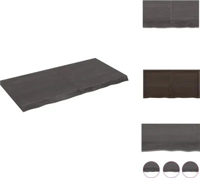 Produktbild von vidaXL Wandregal Dunkelgrau 120x60x(2-6) cm Massivholz Eiche Behandelt -  Wandregale