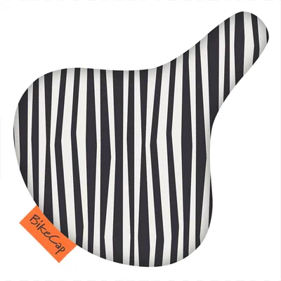 Produktbild von BikeCap – Wasserabweisende, diebstahlsichere Fahrradsattelabdeckung, schwarz-weißes Zebrastreifenmuster