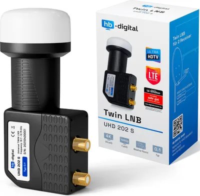 Image de LNB hb-digital Twin pour 2 utilisateurs, UHD 202 S, filtre LTE, résistant aux intempéries