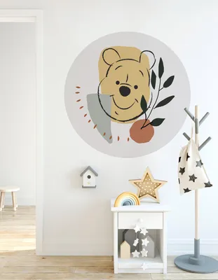 Produktbild von Komar Vlies Fototapete / Wandtattoo selbstklebend - Winnie Pooh Smile - Größe: 125 x 125 cm (Breite x Höhe) - 1 Stück, Disney, Kinderzimmer
