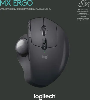 Obrázok produktu pre Logitech MX ERGO - Trackball - optick - 8 tlaidiel - bezdrtov - Bluetooth, 2,4 GHz - bezdrtov prijma (USB)