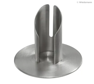 Produktbild von 100 mm Röhren Kerzenleuchter Silber matt gebürstet, Kerzenhalter für Ø 10 cm Altarkerzen und Anlasskerzen