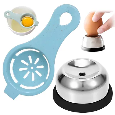Eierpiekser-Set aus Edelstahl, 2-teilig mit Trenner