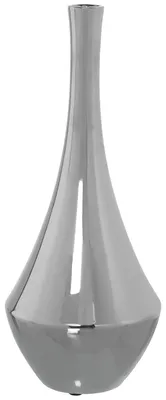 Keramik-Tafelvaas, silberfarben, 17 x 39 cm