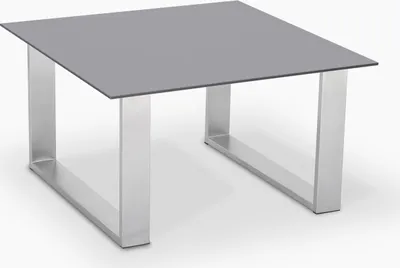 Produktbild von janEven Couchtisch FleatLine Lichtgrau Quadratisch Edelstahl-Kufen