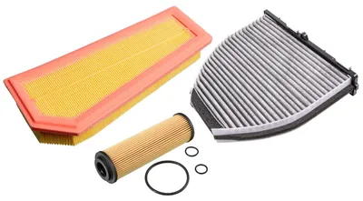 Produktbild von FEBI BILSTEIN Inspektionspaket Filterset passend für MERCEDES-BENZ C-Klasse Limousine (W204) C-Klasse T-modell (S204) E-Klasse Limousine (W212)