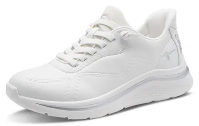 Imagen del producto de Zapatillas deportivas de mujer Tamaris, modelo Wide FIT, con sistema de fácil calzado, color blanco, talla 42