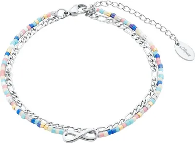 Produktbild von s.Oliver Damen Edelstahl Fußkette mit Anhänger und Glassteinen - 2034576