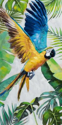 Produktbild von ArtUniverse Leinwandbild Papagei Im Dschungel 60 x 120 cm