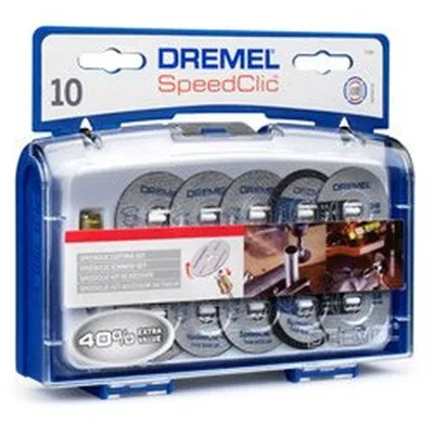 DREMEL Trennscheibenset SpeedClic SC690 Metall 10 Stück mit Träger