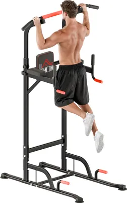 Produktbild von Power Tower höhenverstellbar Dip Station mit Klimmzugstange Saugnäpfe, Gepolstert Trainingsgerät für Zuhause