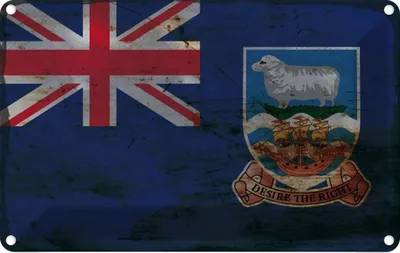 Produktbild von vianmo Blechschild 12x18 cm FalklanSteckanschlussln Rost Flagge Fahne Wappen