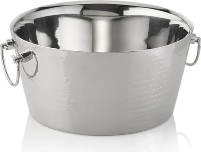 Produktbild von Champagnerkühler, Ø 34 cm, Höhe 17 cm, 9 ltr., doppelwandig, gehämmerte Oberfläche, Chromnickelstahl