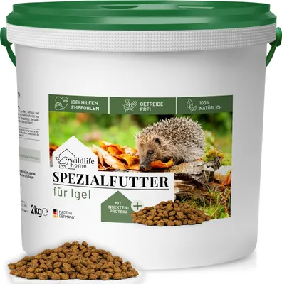 Produktbild von WILDLIFE HOME Igelfutter VON IGELHILFEN EMPFOHLEN Getreidefrei 2kg - Artgerechtes Spezialfutter für Igel mit Insektenprotein für die optimale Energieversorgung, Vollwertiges Igel Futter Trockenfutter