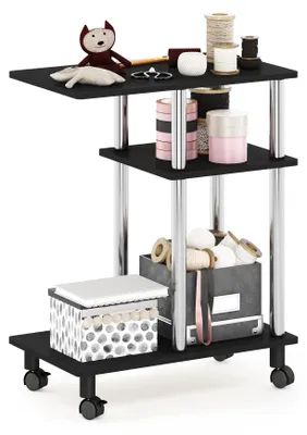 Produktbild von Furinno Turn-N-Tube 3-stufiger C-förmiger Beistelltisch, Americano