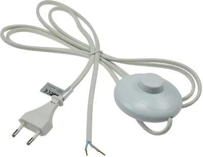 Zdjęcie produktu dla Kabel sieciowy ChiliTec z wyłącznikiem nożnym, długość 2 m, biały