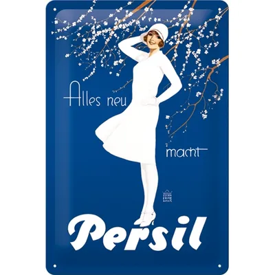 Zdjęcie produktu dla Nostalgic-Art - Blaszany znak 20 x 30 cm - Persil - Biała dama niebieska