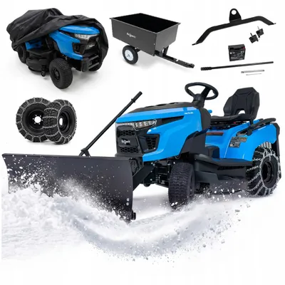 Produktbild von Rasentraktor - HEXWELT - 586 cm³ 107 cm Hydrostat 250 L mit Schneeschild Anhänger - HW-TR-586