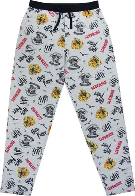 Immagine prodotto di Harry Potter - Pantaloni da salotto "Hogwarts Crest" per uomo NS6185 (S) (Grigio/Nero)