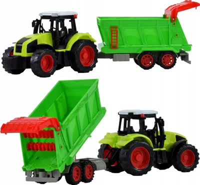 Immagine prodotto di Lolex | Trattore con rimorchio - 18 cm - Giocattolo agricolo - Con motore e parti mobili