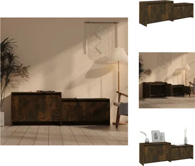 Obrázok produktu pre vidaXL TV skrinka údený dub 146,5x35x50 cm materiál na báze dreva - TV nábytok